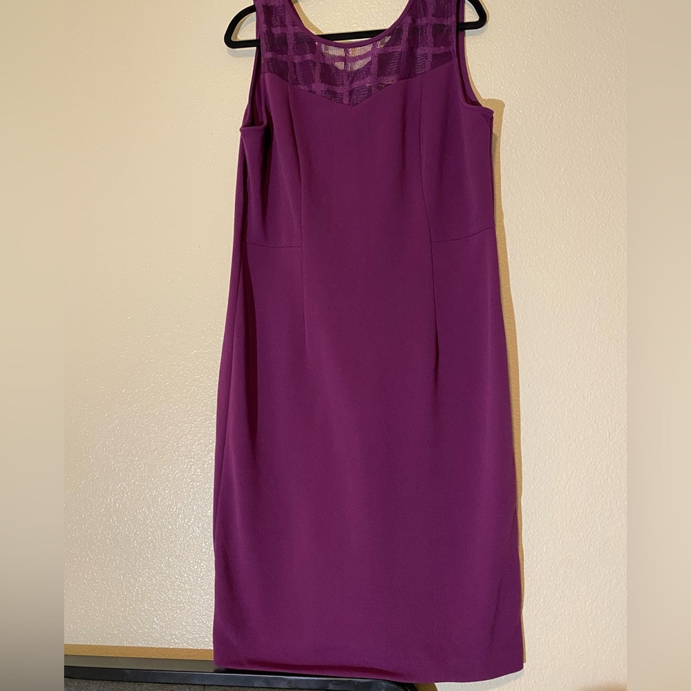 Maya Brooke Chic Sleeveless Midi Dress in Deep Purple Size 16 - Picture 3 of 11